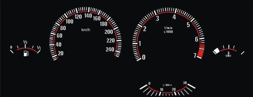 Plasma Tacho Wei/Rot - BMW E36