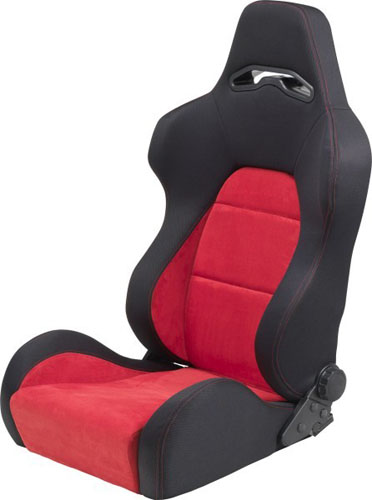 Verstellbarer Sportsitz Type Eco Soft - Schwarz / Rot