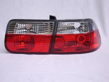 Taillights Red/White Crystal - Civic 92-95 (Coupe/Sedan)