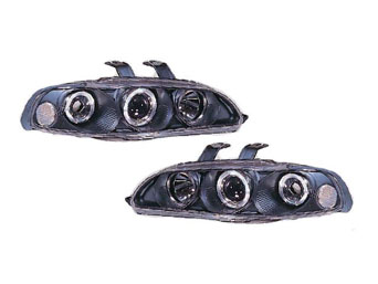 Headlights Angeleyes in JDM Black with blinker - Civic 92-95