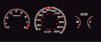 EL Glow Gauge White/Red - Civic 92-95