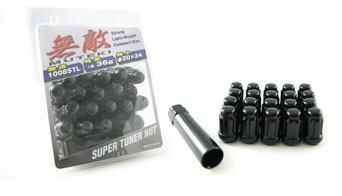 Muteki Stahl Lug Nuts / Radschrauben Typ III - Kegelbund Schwarz M12x1.5